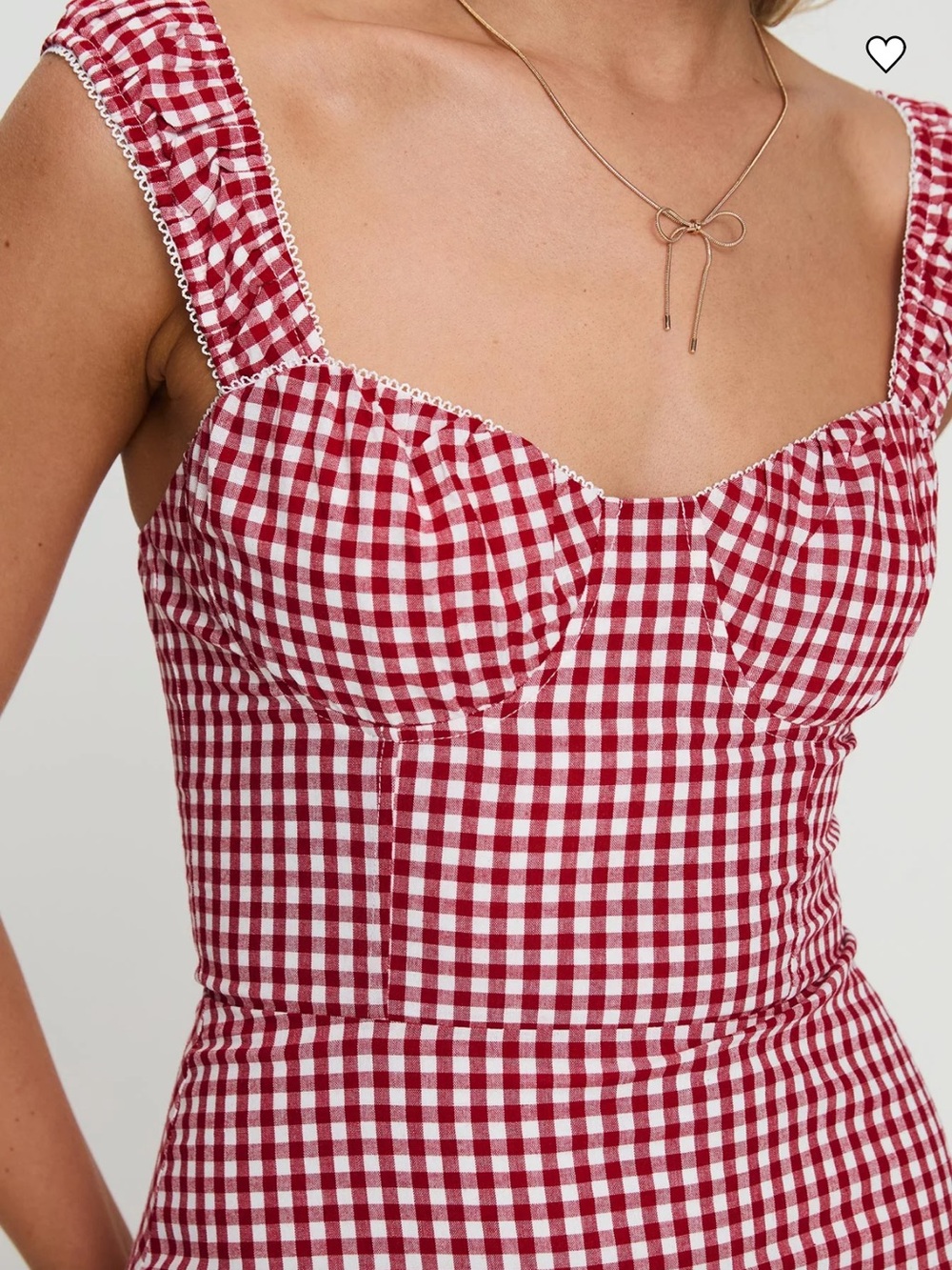 Princess Polly Women’s 6P Petite Faubert Mini Dress Red Gingham - Picture 6 of 12